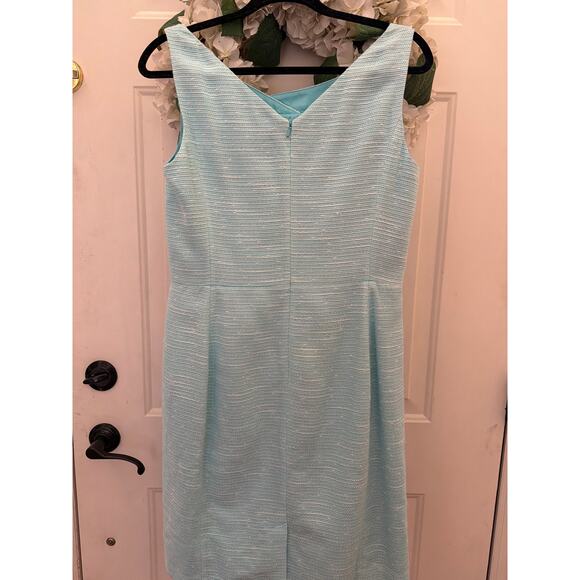 Lilly Pulitzer Patt Dress Women's Size 10 Shorley Blue Textured Classic Luxury - Picture 5 of 12